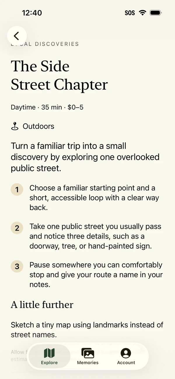 Adventurer journal interface