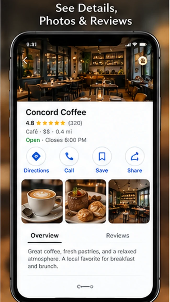 Dining Perfection Place details promotional mockup